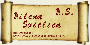 Milena Svitlica vizit kartica